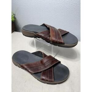 Clarks  Leather Slide Slilp On Sandals‎ Mens US 19 M